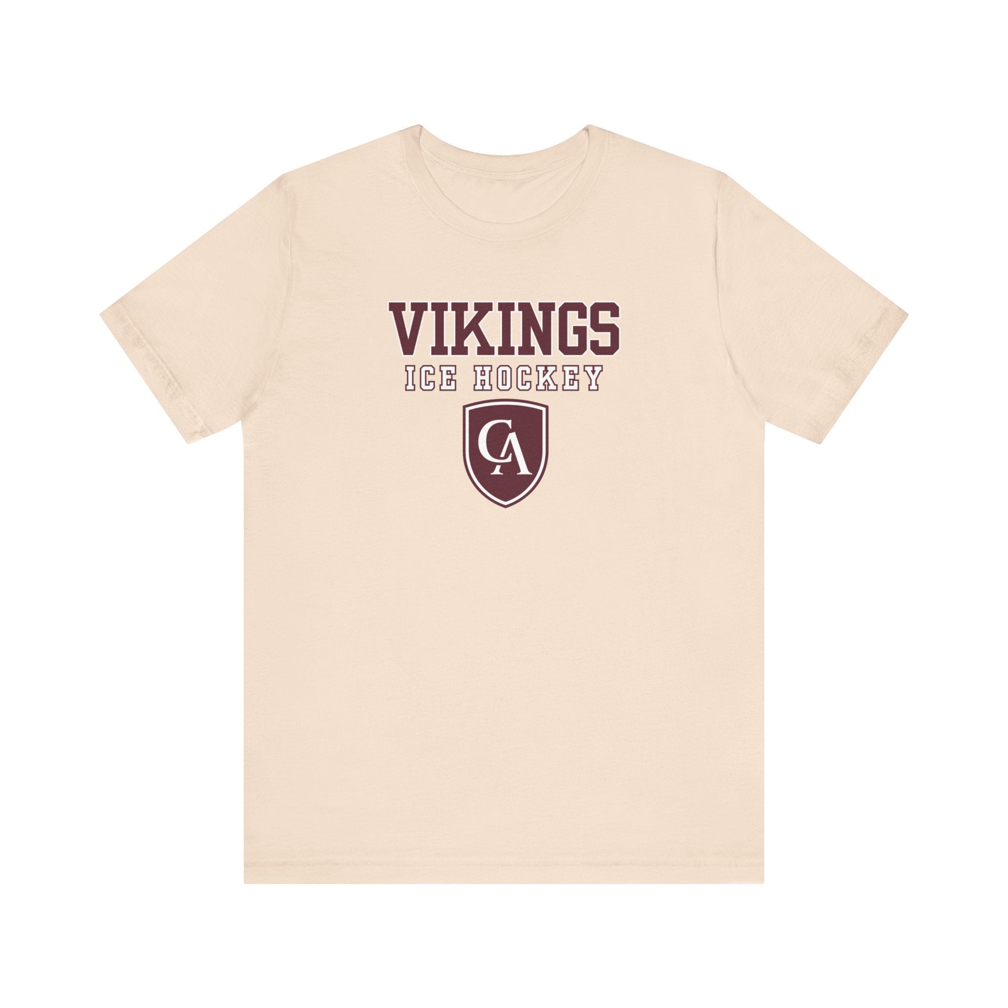 Adult Unisex Columbus Academy Vikings Ice Hockey Graphic Short Sleeve Bella + Canvas Soft Tee