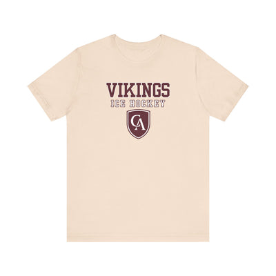 Adult Unisex Columbus Academy Vikings Ice Hockey Graphic Short Sleeve Bella + Canvas Soft Tee