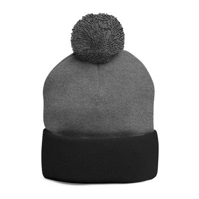 New Albany Pom Pom Knit Hat with Embroidered Black Classic Logo