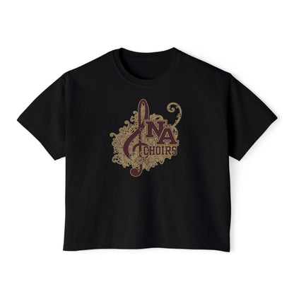 Women's Floral Medley Choirs GraphicBoxy Crop Short Sleeve Tee