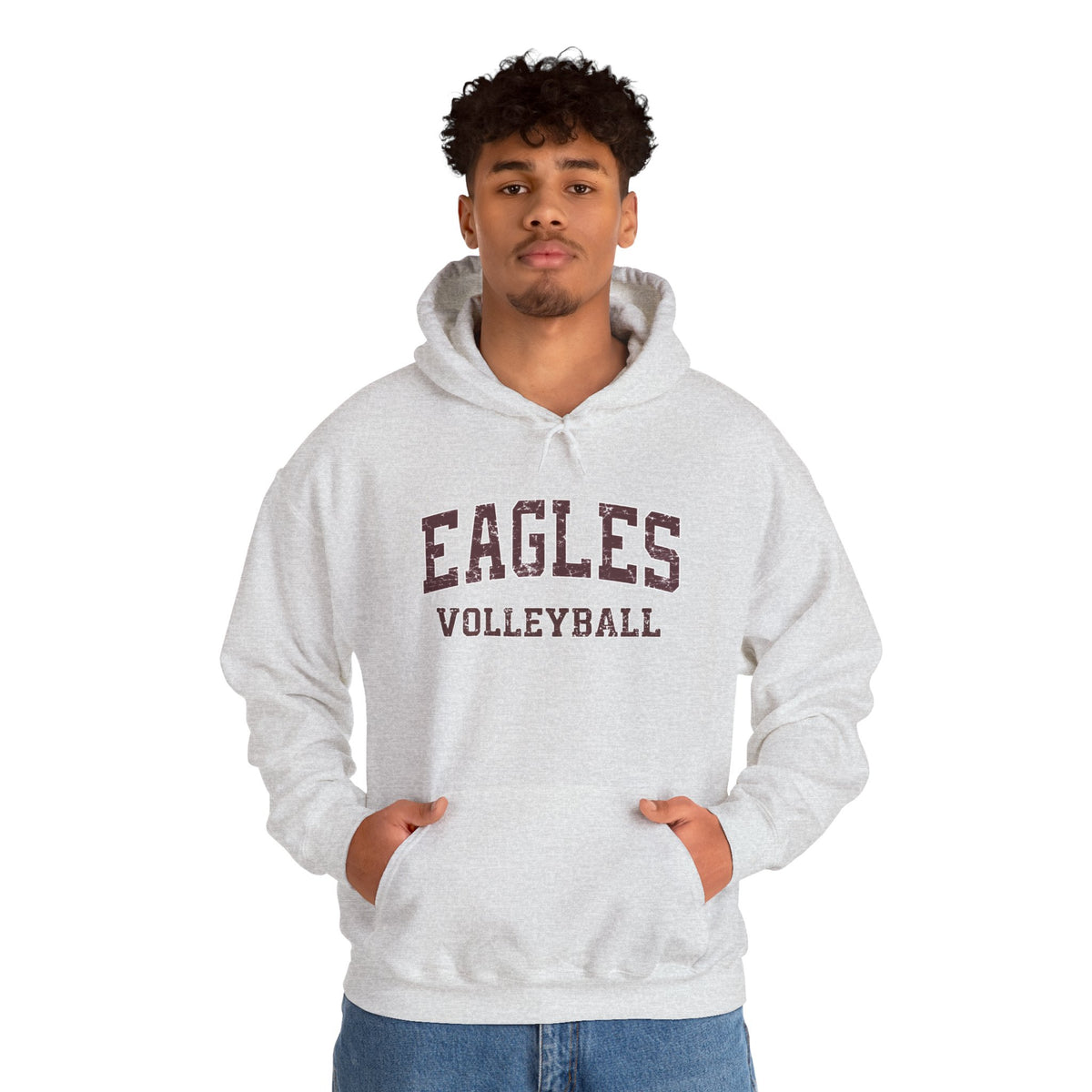 Adult Unisex New Albany Eagles Volleyball Vintage Distressed Graphic Hoodie