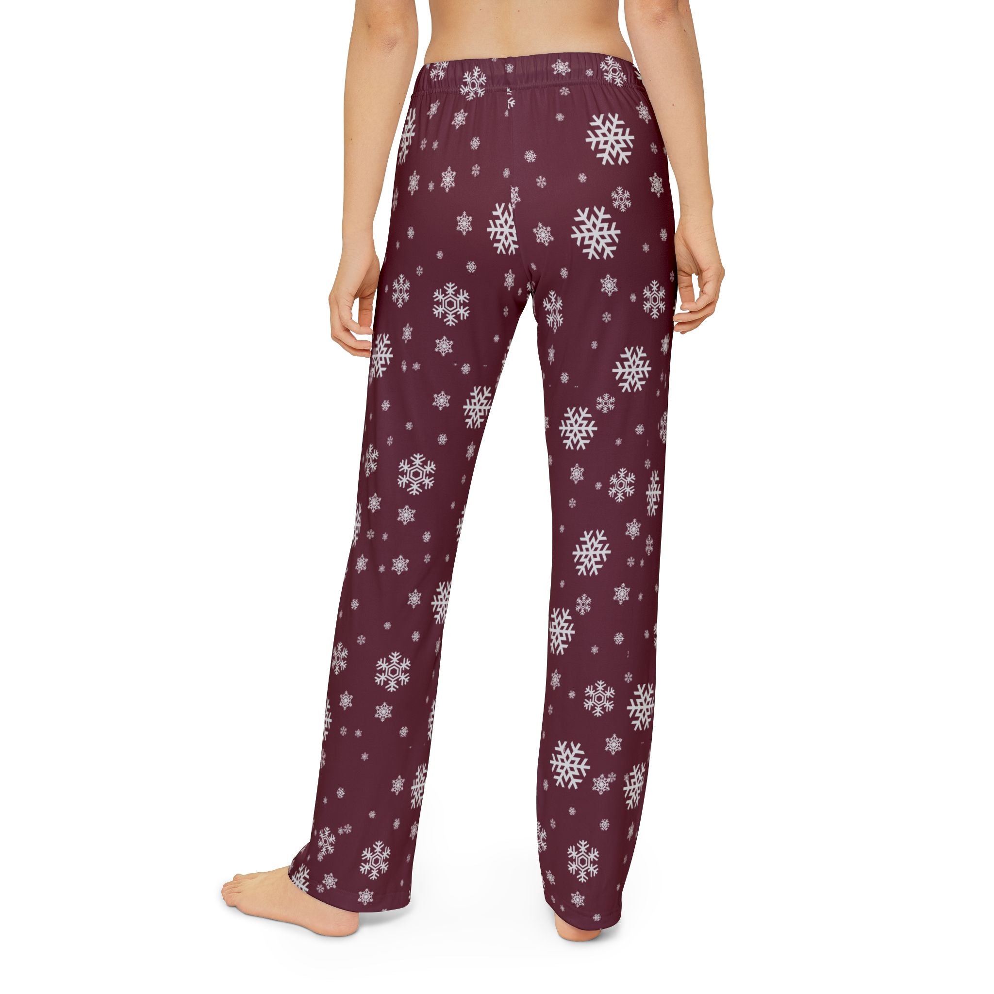 Youth Columbus Academy Vikings Spirited Snowflake Maroon Printed Pajama Pants