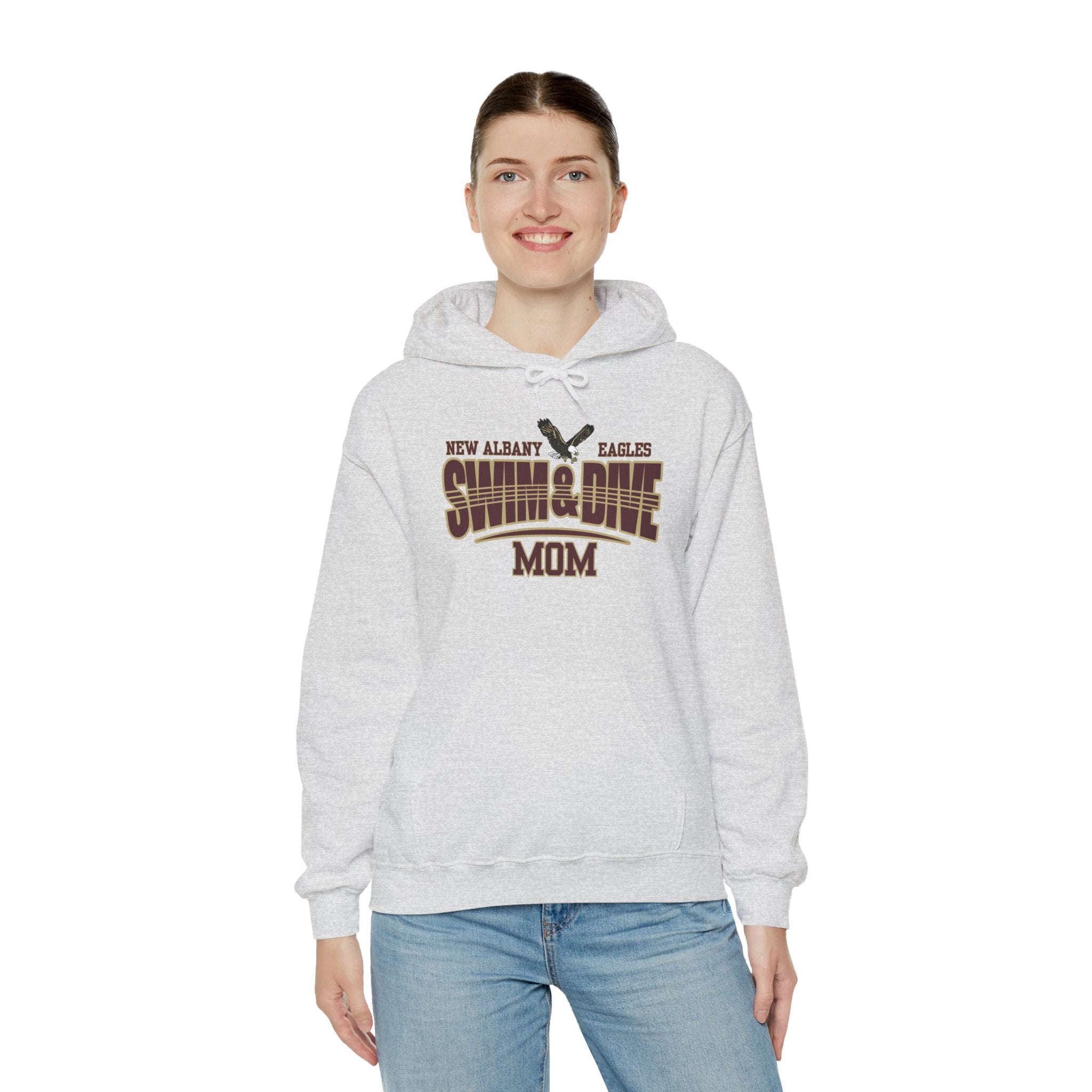 Women's Swim & Dive Dual Tone Eagles Effect Mom Graphic Hoodie