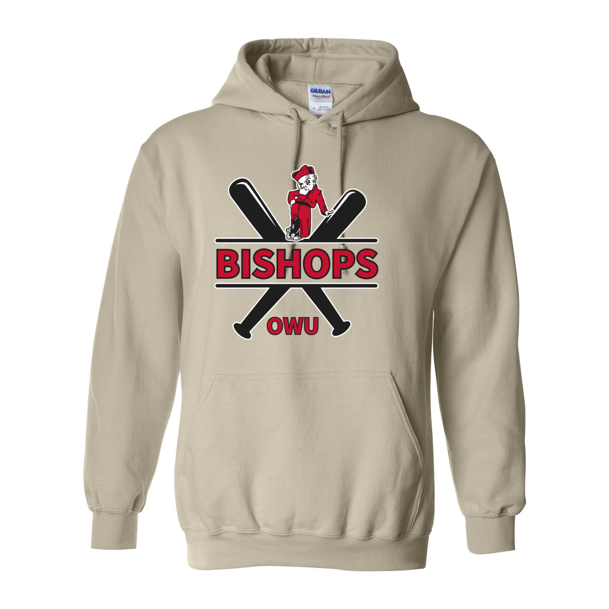 Adult Unisex Bishops Baseball Crossbat Graphic Hoodie - Ohio Wesleyan University