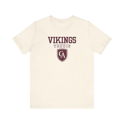 Adult Unisex Columbus Academy Vikings Tennis Graphic Short Sleeve Bella + Canvas Soft Tee