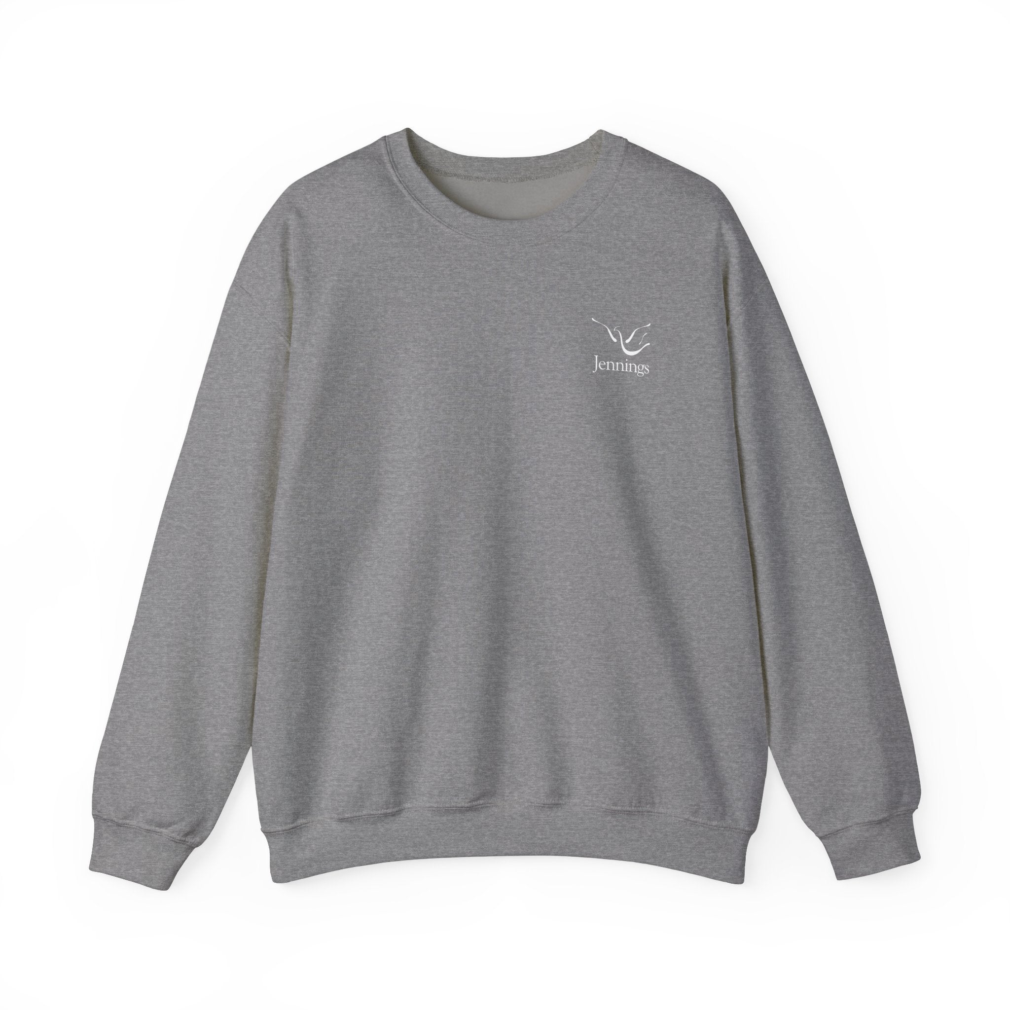 Adult Unisex Heavy Blend Sweatshirt - White Jennings Logo