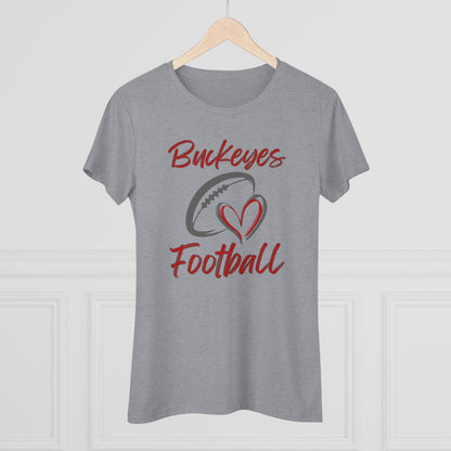 Women’s Super Soft Heart Buckeyes Football Short Sleeve Graphic Tee