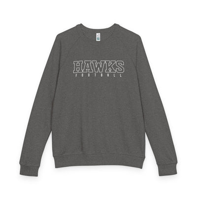 Adult Unisex Westerville Central Block Hawks Football Graphic French Terry Raglan Crewneck