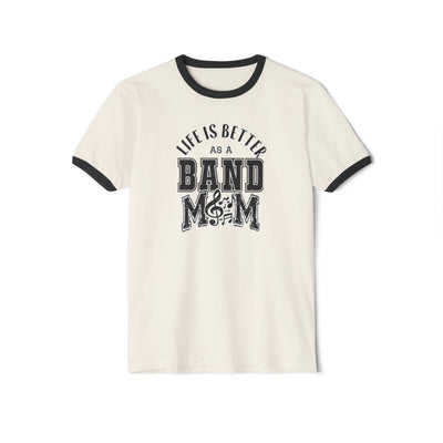 Adult Unisex Life is Better As A Band Mom Graphic Short Sleeve Ringer Tee