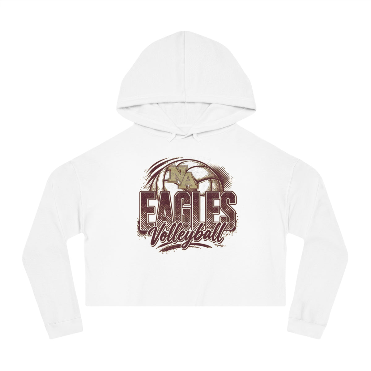 Women's New Albany Eagles Ombre Volleyball Graphic Crop Hoodie