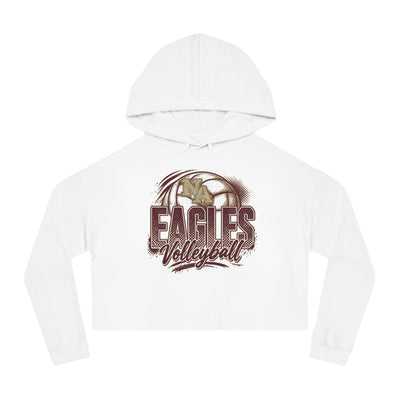 Women's New Albany Eagles Ombre Volleyball Graphic Crop Hoodie