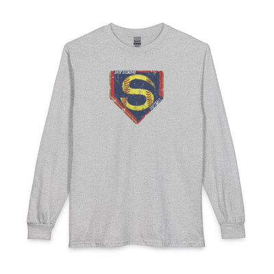 Adult Unisex Stingers Softball Distressed Logo Graphic Long Sleeve Gildan Tee