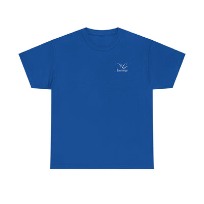Adult Unisex Heavy Cotton Short Sleeve Tee - White Jennings Logo
