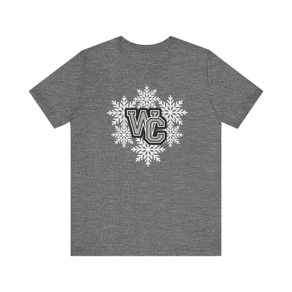 Adult Unisex Westerville Central Spirited Snowflake Graphic Short Sleeve Soft Tee