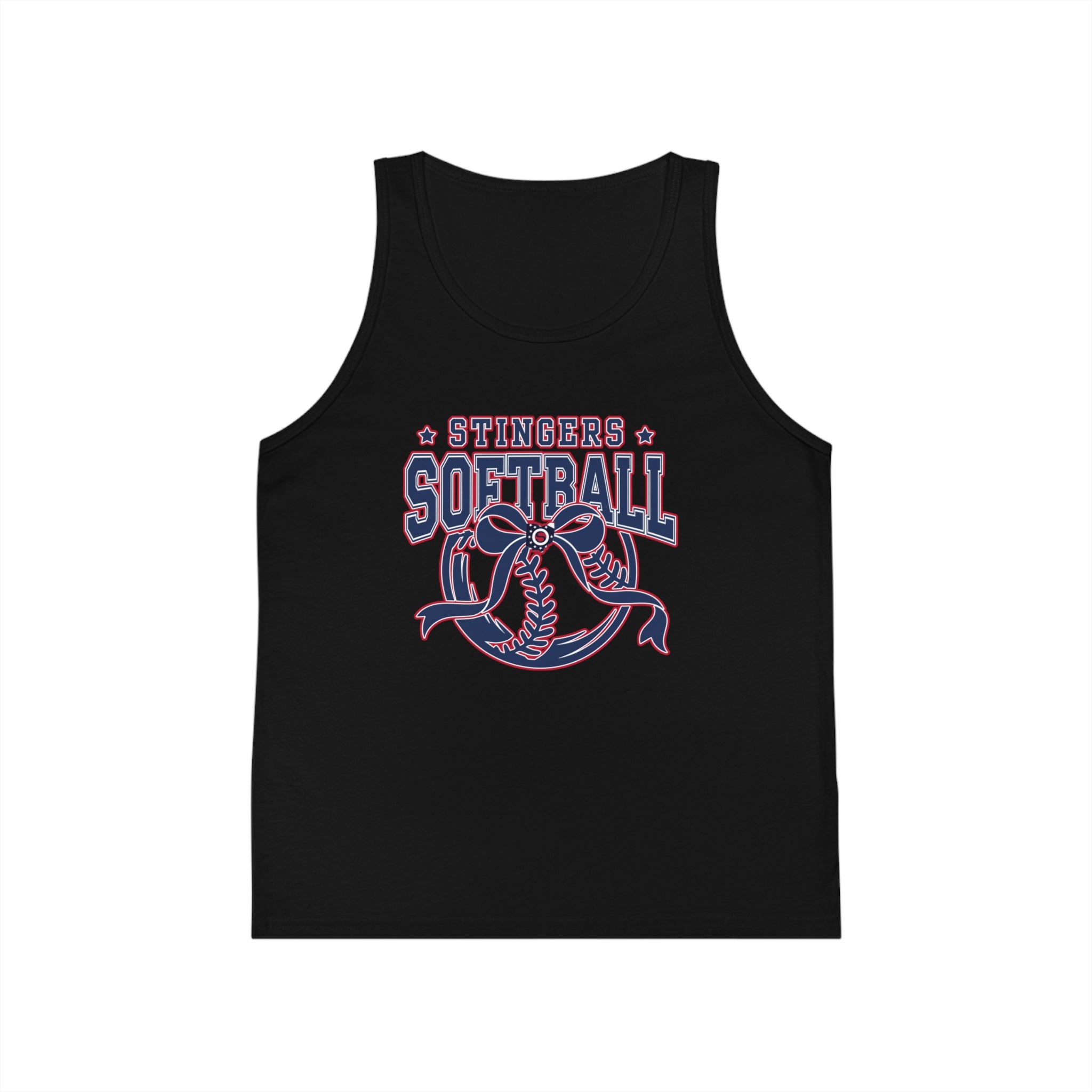 Youth Stingers Softball Spirit Bow Graphic Bella + Canvas Tank