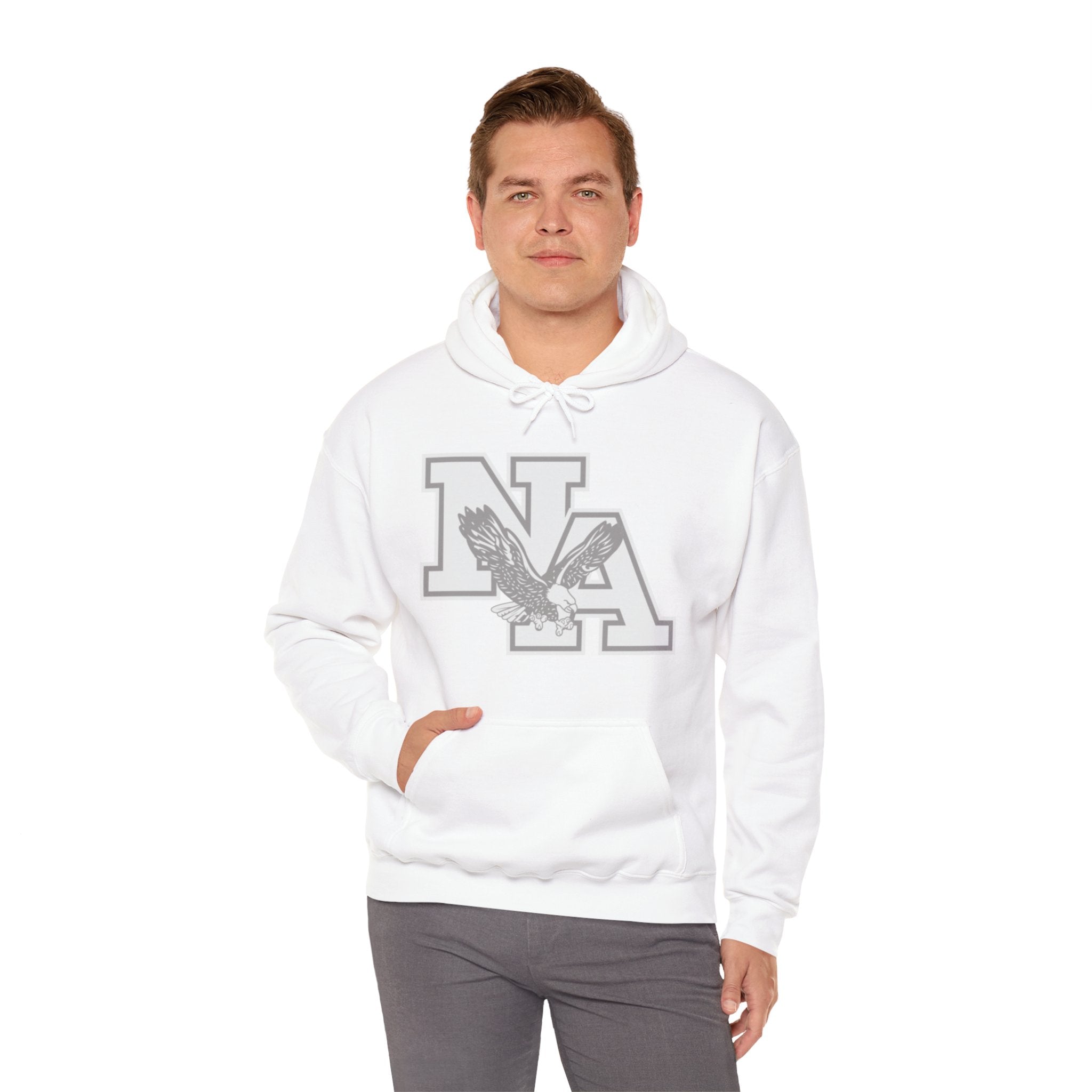 Adult Unisex White Muted Logo Graphic Hoodie