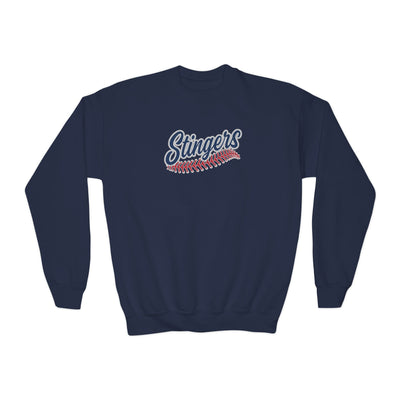 Youth Stingers Softball Stitches Graphic Gildan Heavy Blend Sweatshirt