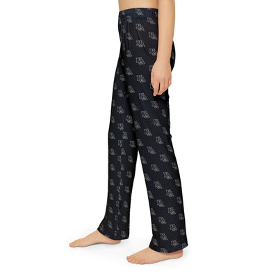 Youth Pajama Pant in Black with Allover Classic Black Logo Print