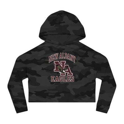 Women's New Albany Vintage Vibes Football Logo Graphic Crop Hoodie