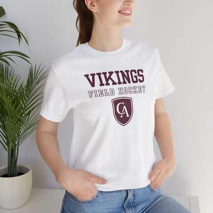 Adult Unisex Columbus Academy Vikings Field Hockey Graphic Short Sleeve Bella + Canvas Soft Tee