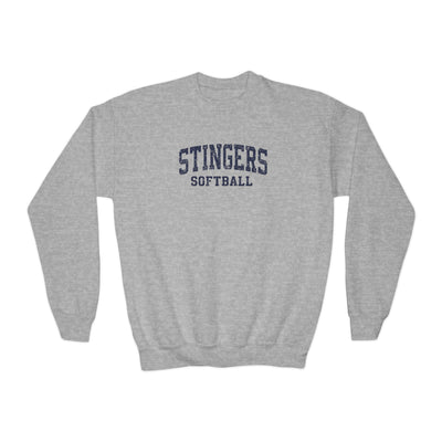 Youth Stingers Softball Vintage Distressed Graphic Gildan Heavy Blend Sweatshirt