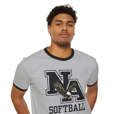 Adult Unisex Classic Logo Softball Graphic Short Sleeve Ringer Tee