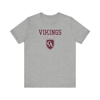 Adult Unisex Columbus Academy Vikings Tennis Graphic Short Sleeve Bella + Canvas Soft Tee