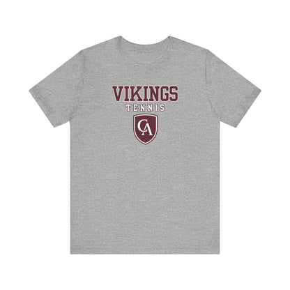 Adult Unisex Columbus Academy Vikings Tennis Graphic Short Sleeve Bella + Canvas Soft Tee