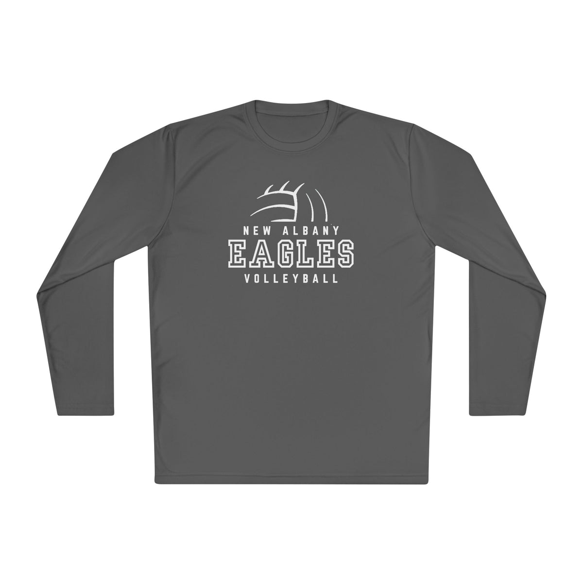 Adult Unisex New Albany Eagles Victory Volleyball Graphic Sport-Tek Competitor Performance Long Sleeve Tee