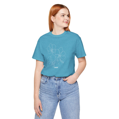 Adult Unisex Orchid Graphic Short Sleeve Soft Tee - Akhia