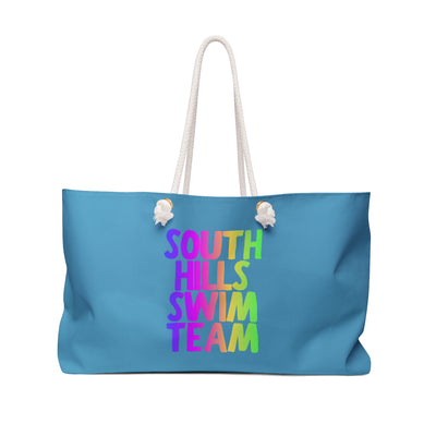 South Hills Swim Team Neon Rainbow Graphic Large Summer Tote