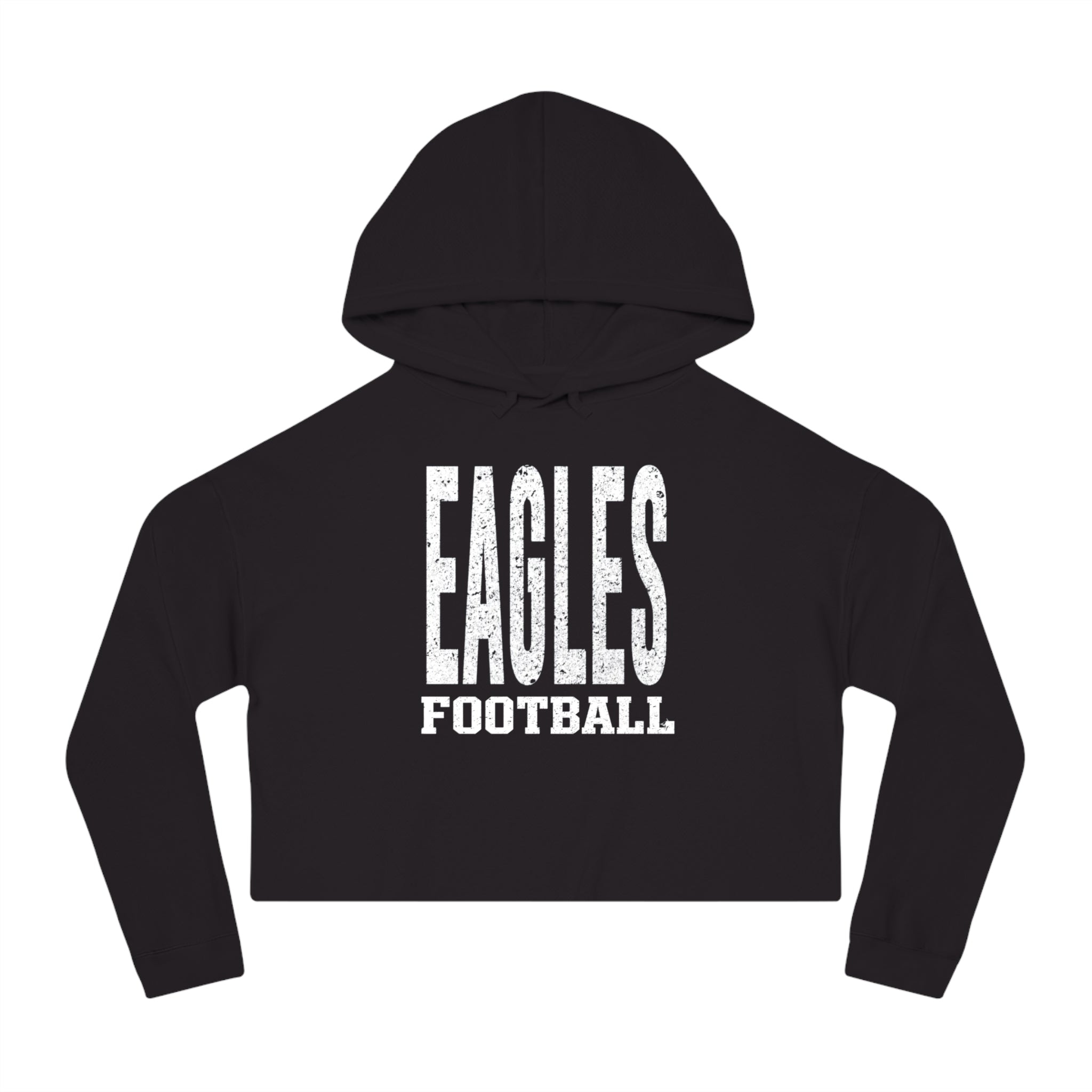 Women's New Albany Football Distressed Enlarged Graphic Crop Hoodie