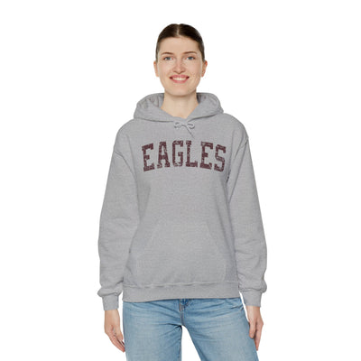 Adult Unisex Distressed Maroon Eagles Graphic Hoodie