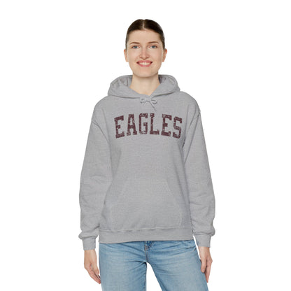 Adult Unisex Distressed Maroon Eagles Graphic Hoodie