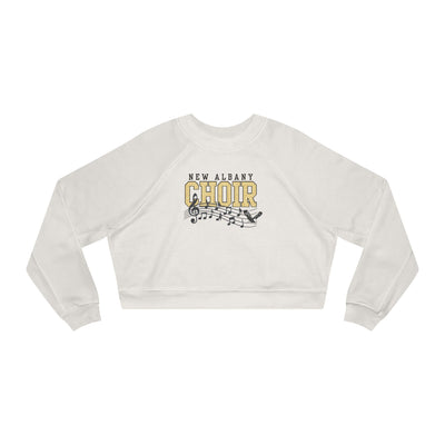 Women's New Albany Choir Digital Glitter Graphic Cropped Fleece Sweatshirt