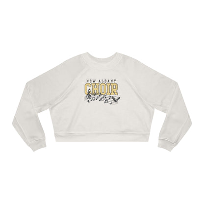 Women's New Albany Choir Digital Glitter Graphic Cropped Fleece Sweatshirt