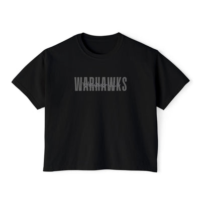 Women's Westerville Central Warhawks Spirit Script Graphic Boxy Crop Short Sleeve Tee