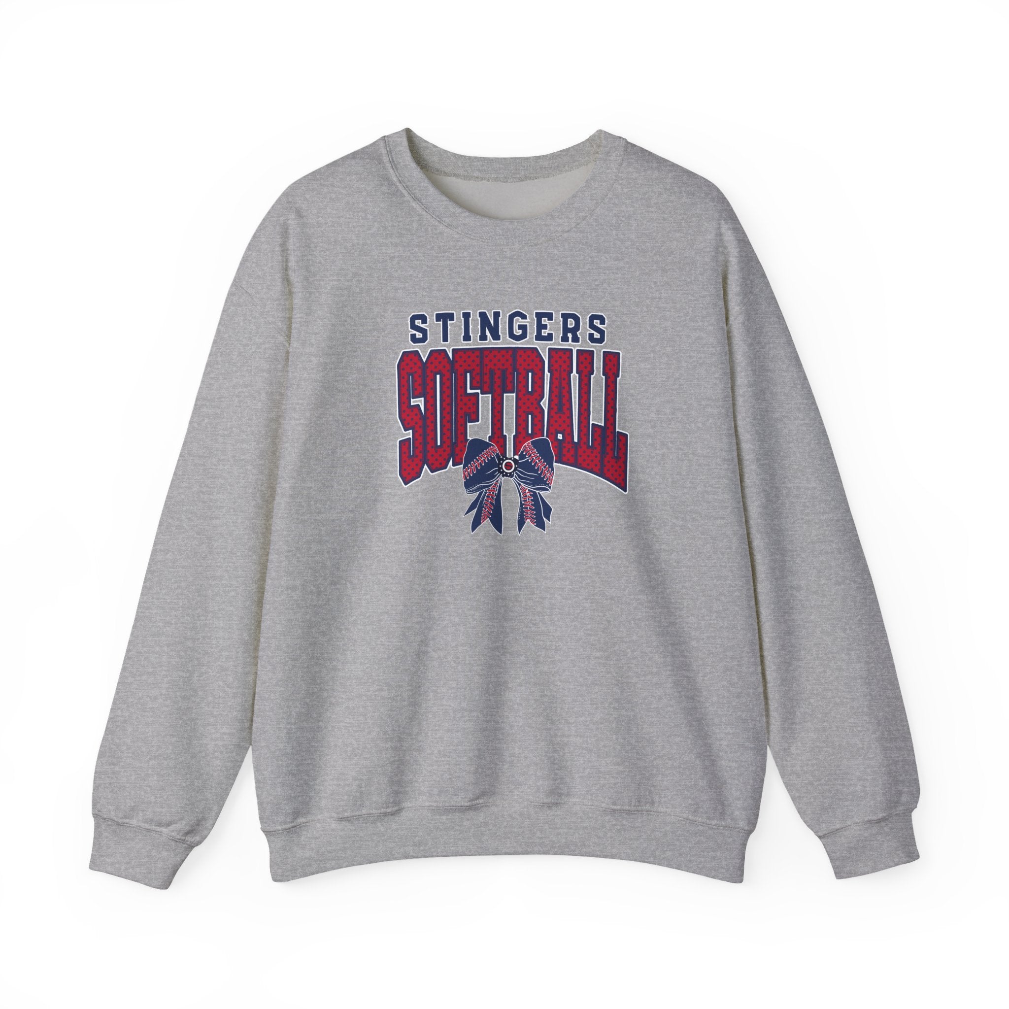 Adult Unisex Stingers Softball Stitched Bow Graphic Sweatshirt