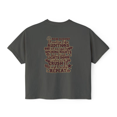 Women's New Albany Theatre Cast & Crew Graphic Boxy Crop Short Sleeve Tee