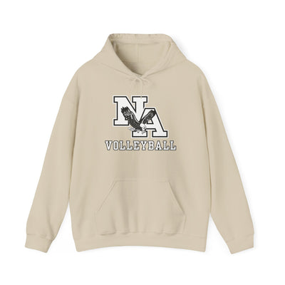 Adult Unisex New Albany Volleyball Classic White and Black Logo Graphic Hoodie