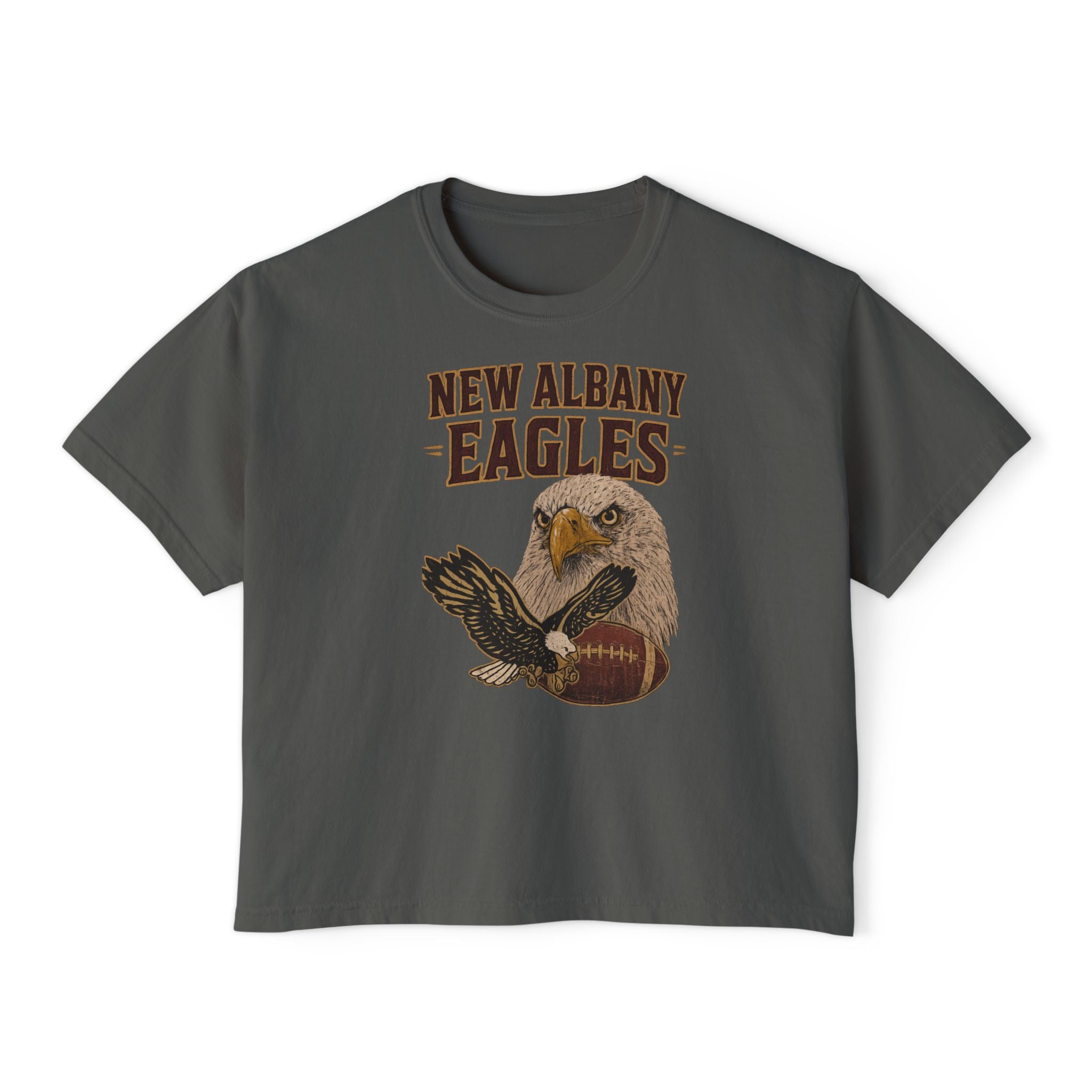 Women's New Albany Gridiron Eagle Graphic Boxy Crop Short Sleeve Tee