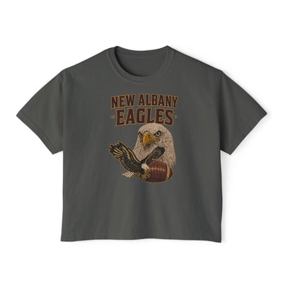 Women's New Albany Gridiron Eagle Graphic Boxy Crop Short Sleeve Tee