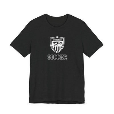 Adult Unisex New Albany Youth Soccer League Crest Graphic Short Sleeve Bella + Canvas Soft Tee
