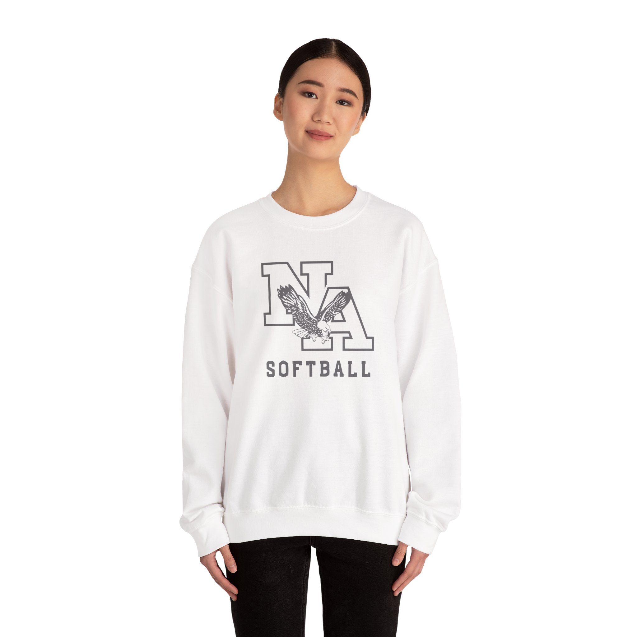 Adult Unisex New Albany Grey Tonal Softball Logo Graphic Sweatshirt
