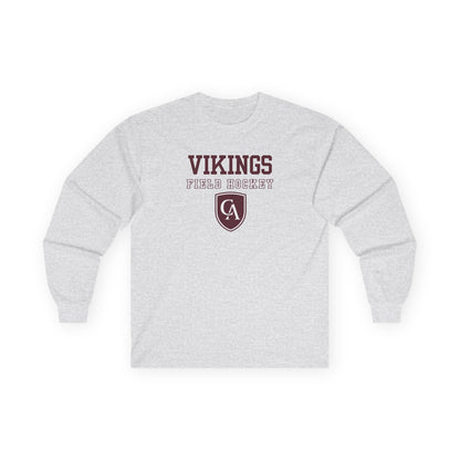 Adult Unisex Columbus Academy Vikings Field Hockey Graphic Gildan Long Sleeve Tee