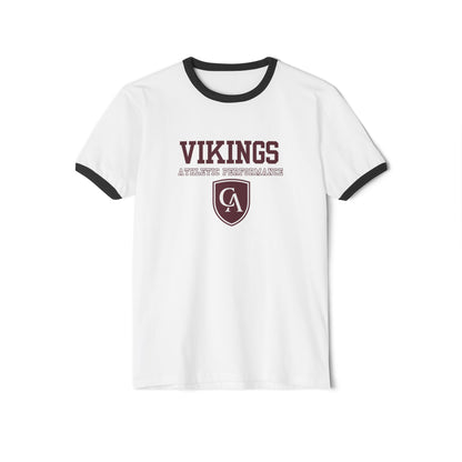 Adult Unisex Columbus Academy Vikings Athletic Performance Graphic Short Sleeve Ringer Tee