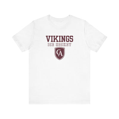 Adult Unisex Columbus Academy Vikings Ice Hockey Graphic Short Sleeve Bella + Canvas Soft Tee
