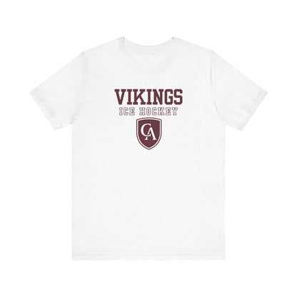 Adult Unisex Columbus Academy Vikings Ice Hockey Graphic Short Sleeve Bella + Canvas Soft Tee