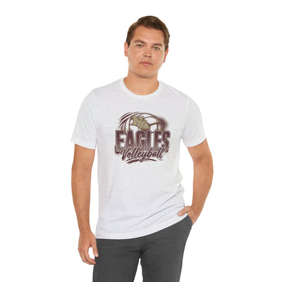 Adult Unisex New Albany Eagles Ombre Volleyball Graphic Short Sleeve Soft Tee