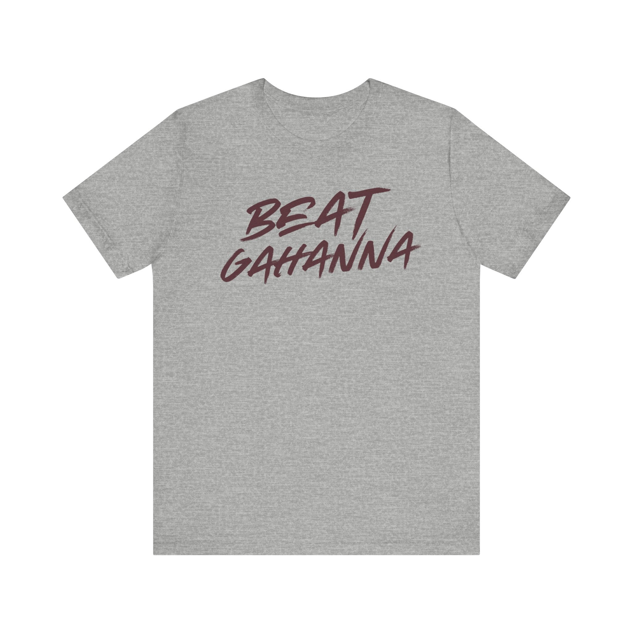 Adult Unisex BEAT GAHANNA Graphic Short Sleeve Soft Tee - Grey/Maroon